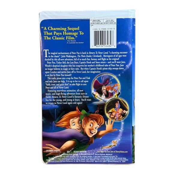 Disney's Peter Pan Return to Never Land VHS Original Packaging - Picture 4 of 8